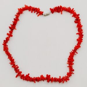 Vintage Authentic Red Coral Nugget Necklace
